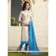 Absorbing Lace Work Chanderi Cotton Readymade Suit