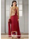 Prachi Desai Georgette Lace Work Churidar Designer Suit