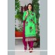 Orphic Cotton Green Embroidered Work Churidar Designer Suit