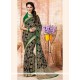 Snazzy Multi Colour Print Work Faux Crepe Casual Saree