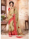 Specialised Faux Crepe Print Work Casual Saree