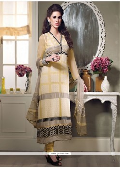 Yellow Georgette Long Straight Suit
