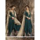 Versatile Teal Resham Work Bhagalpuri Silk Designer Palazzo Salwar Kameez