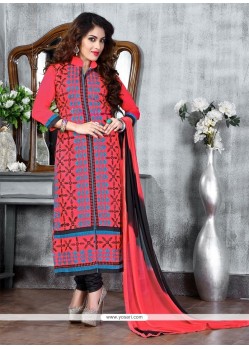 Tempting Embroidered Work Churidar Suit