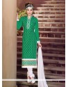 Staggering Embroidered Work Churidar Suit