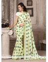 Eye-catchy Georgette Green Printed Saree
