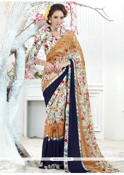 Modest Georgette Multi Colour Printed Saree