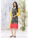 Dainty Beige And Multi Colour Party Wear Kurti