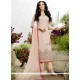 Impeccable Pink Resham Work Georgette Churidar Salwar Suit