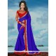 Embroidered Banglori Silk Classic Saree In Blue