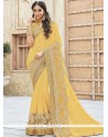 Tempting Georgette Yellow Designer Traditional Sarees