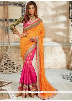 Radiant Georgette Hot Pink Traditional Saree