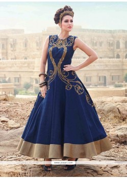 Modest Art Silk Blue Designer Gown