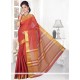 Snazzy Cotton Silk Rust Patch Border Work Casual Saree
