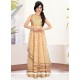 Invaluable Net Brasso Beige Readymade Gown