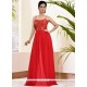 Sorcerous Red Art Silk Readymade Gown