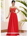 Sorcerous Red Art Silk Readymade Gown