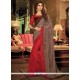 Remarkable Silk Red Embroidered Work Classic Designer Saree