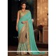 Modern Turquoise Embroidered Work Designer Traditional Sarees