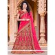 Lovely Embroidered Work Hot Pink A Line Lehenga Choli