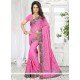 Patch Border Georgette Classic Saree In Pink