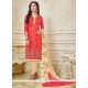 Opulent Red Embroidered Work Churidar Suit
