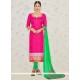 Beckoning Hot Pink Banarasi Silk Churidar Suit