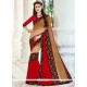 Best Red Patch Border Work Printed Saree