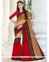 Best Red Patch Border Work Printed Saree