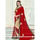 Invaluable Embroidered Work Red Classic Saree