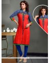 Aesthetic Red Party Wear Kurti