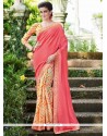 Print Fancy Fabric Printed Saree In Pink