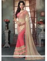 Intricate Georgette Pink Traditional Saree