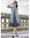 Ideal Grey Embroidered Work Georgette Party Wear Kurti
