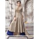 Engrossing Cotton Blue And Grey Floor Length Suit
