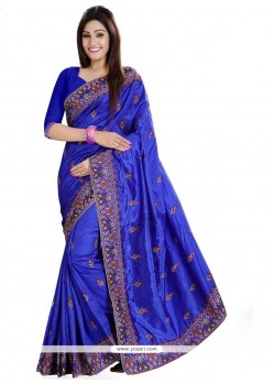 Excellent Art Silk Blue Traditional Saree