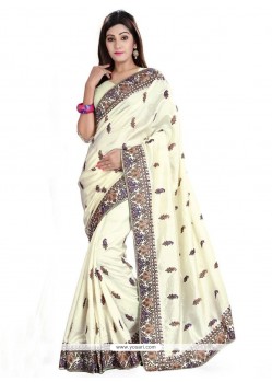 Modern Embroidered Work Off White Designer Traditional Sarees