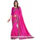 Magnificent Hot Pink Embroidered Work Classic Designer Saree