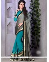 Exciting Faux Crepe Grey Traditional Saree