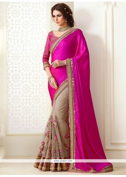 Artistic Georgette Embroidered Work Classic Saree