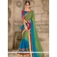 Dazzling Blue And Green Classic Saree