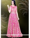 Suave Net Hot Pink Resham Work Readymade Gown
