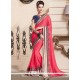 Glossy Georgette Embroidered Work Classic Saree