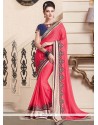 Glossy Georgette Embroidered Work Classic Saree