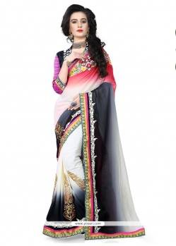 Engrossing Embroidered Work Multi Colour Classic Saree