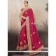 Patch Border Georgette Designer Traditional Sarees In Hot Pink