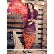 Floral Resham Work Purple Punjabi Suit