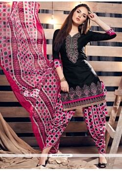 Black Cotton Punjabi Suit