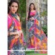 Print Georgette Casual Saree In Multi Colour