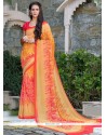 Gleaming Print Work Georgette Casual Saree